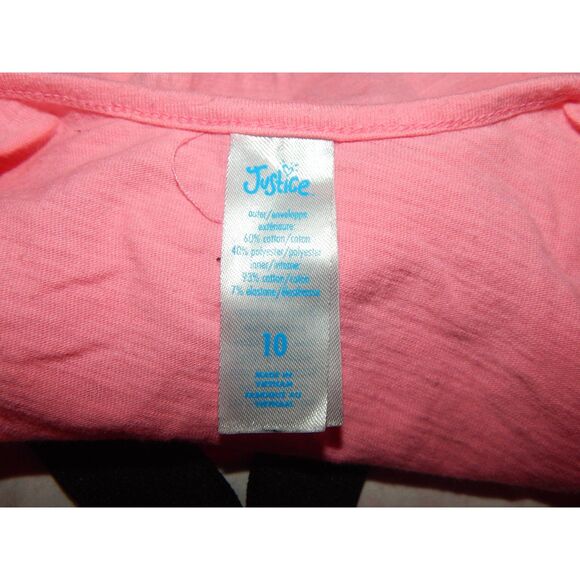 JUSTICE girls size 10 pink layered sports bra and tank top - Picture 8 of 8